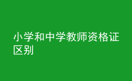 小学和中学教师资格证区别