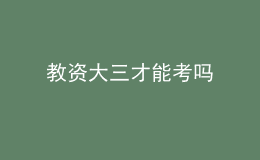 教资大三才能考吗