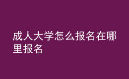 成人大学怎么报名在哪里报名