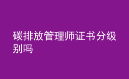 碳排放管理师证书分级别吗