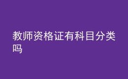 教师资格证有科目分类吗