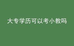 大专学历可以考小教吗