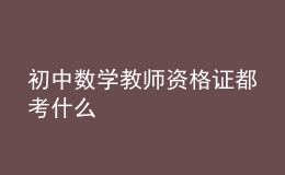 初中数学教师资格证都考什么