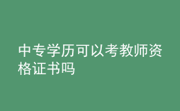 中专学历可以考教师资格证书吗