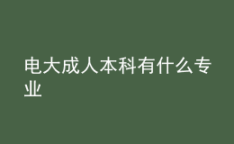 电大成人本科有什么专业