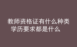 教师资格证有什么种类 学历要求都是什么