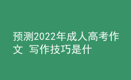 预测2022年成人高考作文 写作技巧是什么