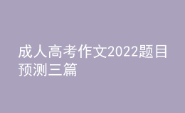 成人高考作文2022题目预测三篇