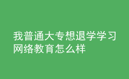 我普通大专想退学学习网络教育怎么样