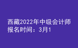 西藏2022年中级会计师报名时间：3月10日至3月31日