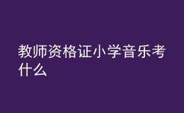 教师资格证小学音乐考什么