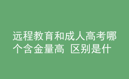 远程教育和成人高考哪个含金量高 区别是什么