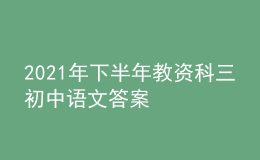 2021年下半年教资科三初中语文答案
