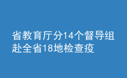 省教育厅分14个督导组赴全省18地检查疫情防控工作！