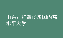 山东：打造15所国内高水平大学