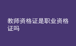 教师资格证是职业资格证吗