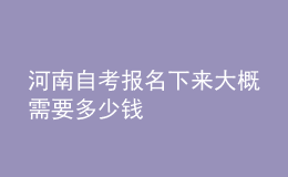 河南自考报名下来大概需要多少钱