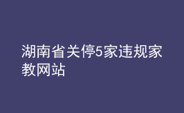 湖南省关停5家违规家教网站