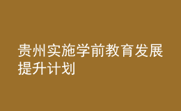 贵州实施学前教育发展提升计划