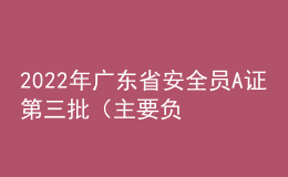 2022年广东省安全员A证第三批（主要负责人）考试题库及在线模拟考试