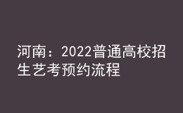 河南：2022普通高校招生艺考预约流程