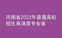 河南省2022年普通高校招生表演类专业省统考考试说明
