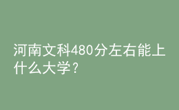 河南文科480分左右能上什么大学？