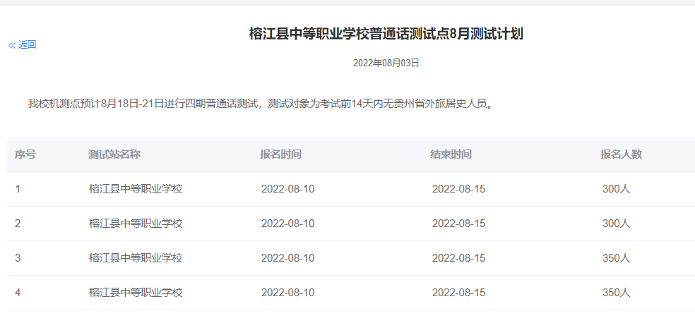 2022年贵州黔东南榕江县普通话报名入口（已开通）