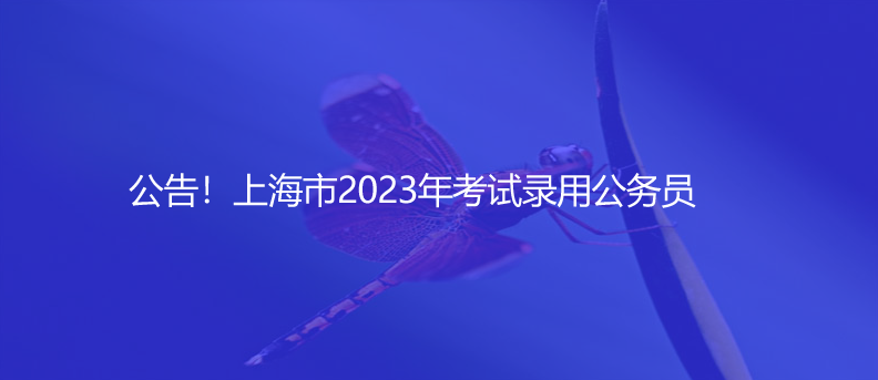 公告！上海市2023年考试录用公务员