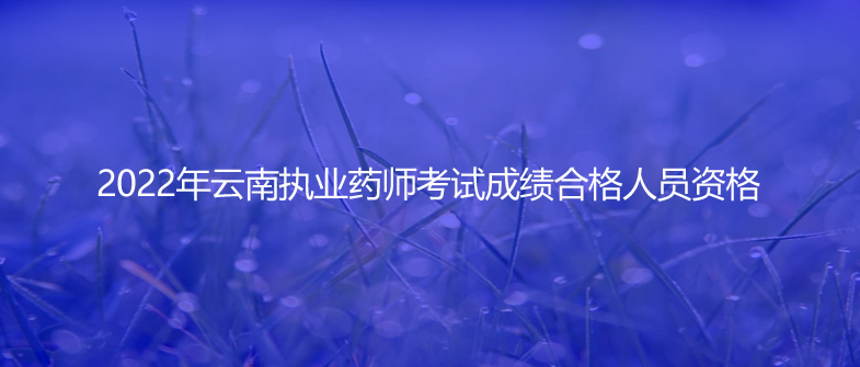 2022年云南执业药师考试成绩合格人员资格